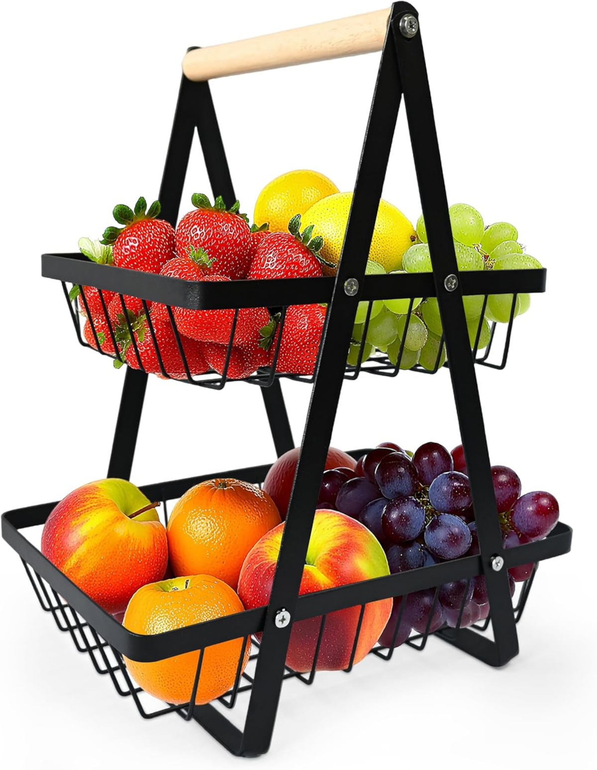 Fruteira De Mesa 2 Andares Em Metal E Madeira Organizador De Frutas E Legumes SKU: FRUTEIRA-MESA-BMF1112 EAN: 7891433124905